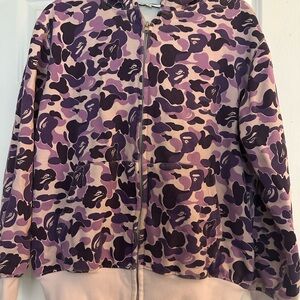 Purple Camouflage Zip-Up Hoodie